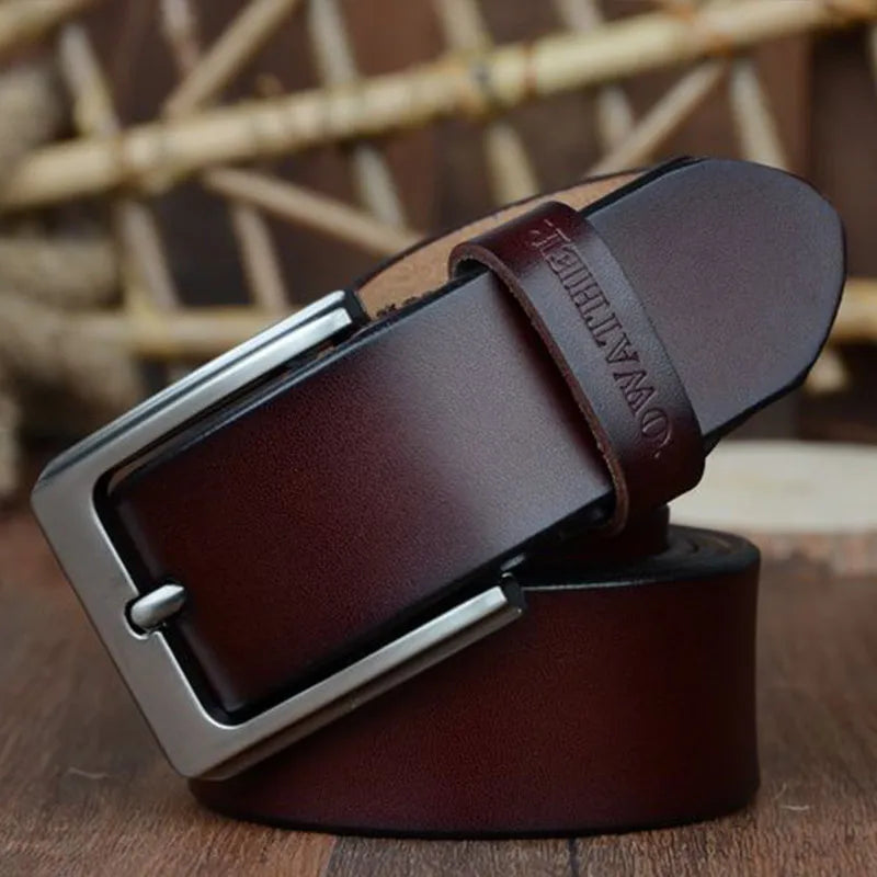 men belt cow genuine leather designer belts for men high quality fashion vintage male strap for jeans cow skin XF002