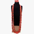 African Wedding Coral Beaded Fine Jewelry Set For Women High Quality 2023