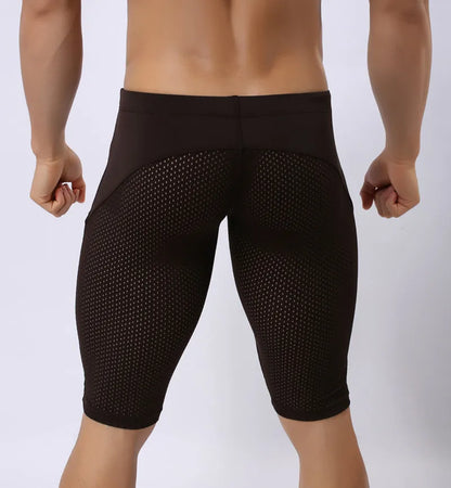 Summer Style Shorts Breathable Mesh Men Tight Beach Shorts Men Multifunction Knee Length Board Shorts Beach Wear