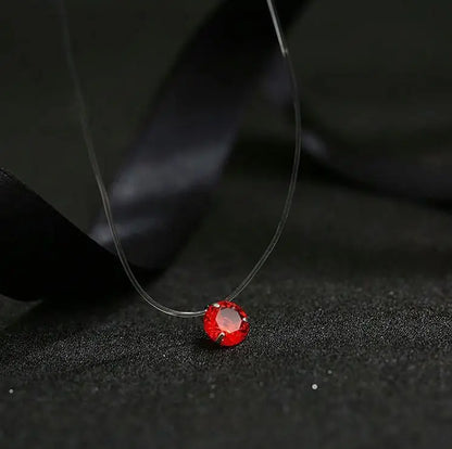 2019 Female New Heart Star Necklace Meteorite Pendant Transparent Fishing Line Invisible Women Zircon Pendants Necklace Jewelry