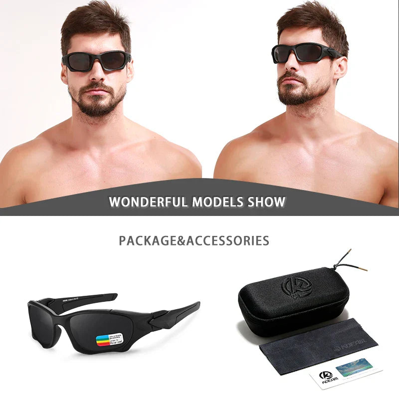 Outdoor Sports Polarized Sunglasses Men Curve Cutting Frame Stress-Resistant Lens Shield Sun Glasses Women KD0623