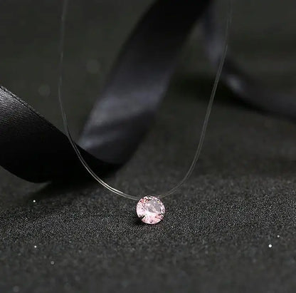 2019 Female New Heart Star Necklace Meteorite Pendant Transparent Fishing Line Invisible Women Zircon Pendants Necklace Jewelry