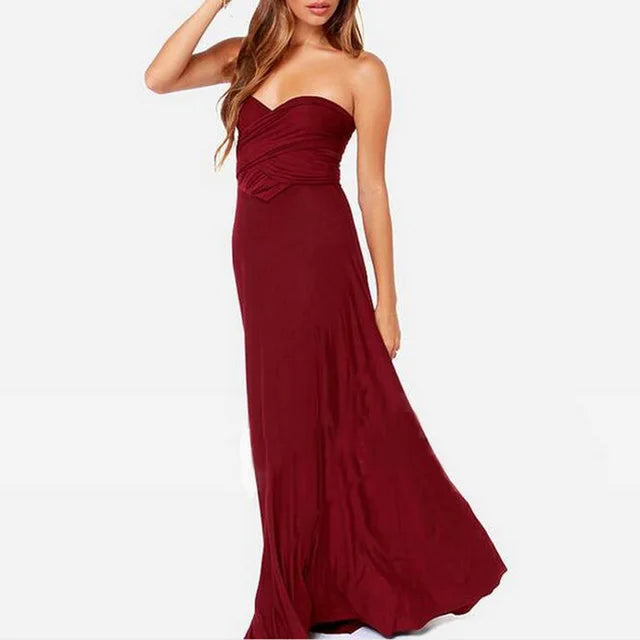 Women Multiway Wrap Convertible Boho Maxi Club Red Dress Bandage Long Dress Party Bridesmaids Infinity Robe Longue Femme