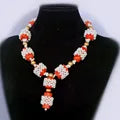 African Wedding Coral Beaded Fine Jewelry Set For Women High Quality 2023