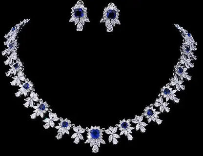 Women AAA Zircon Little Square Clear CZ Bridal Set for Luxury Wedding Choker Necklace Jewelry Sets