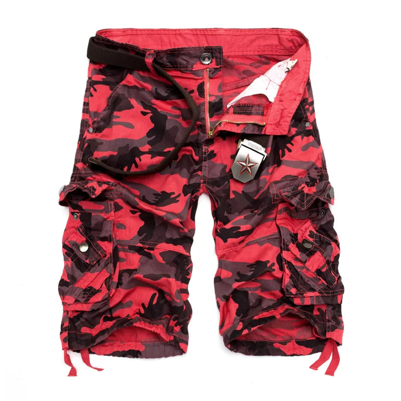 Camouflage Loose Cargo Shorts Men Military Camo Short Pants Homme