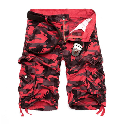 Camouflage Loose Cargo Shorts Men Military Camo Short Pants Homme