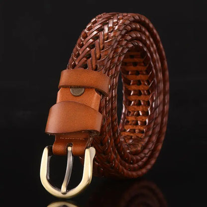 Women Braided Belt For Men's Woven Belt Luxury Genuine Leather Cow Straps Hand Knitted Designer Men For Jeans Girdle Male Belts