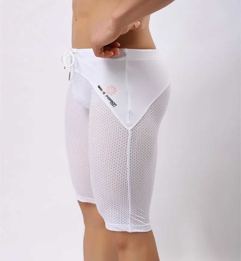 Summer Style Shorts Breathable Mesh Men Tight Beach Shorts Men Multifunction Knee Length Board Shorts Beach Wear