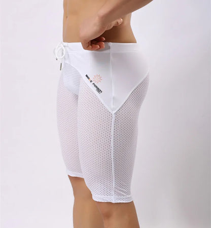 Summer Style Shorts Breathable Mesh Men Tight Beach Shorts Men Multifunction Knee Length Board Shorts Beach Wear