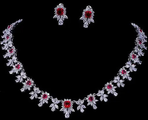Women AAA Zircon Little Square Clear CZ Bridal Set for Luxury Wedding Choker Necklace Jewelry Sets