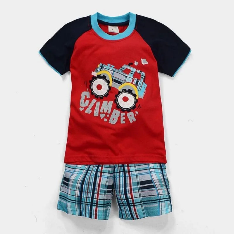 Green Crocodile Baby Boy Clothes Set Bike Children Tee Shirts Pants Suits Kids Outfit 100% Cotton Tops Panties 2 3 4 5 6 7 Years