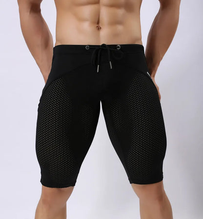 Summer Style Shorts Breathable Mesh Men Tight Beach Shorts Men Multifunction Knee Length Board Shorts Beach Wear