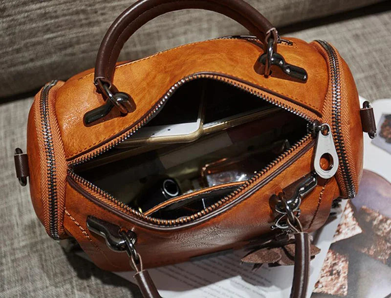 flowers Pendant Handbag Women's fashion Boston bags single shoulder bag ladies crossbody bag PU messenger bag
