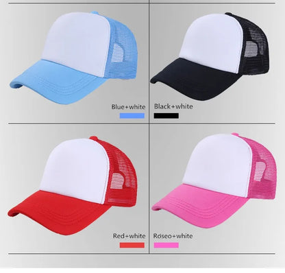 50 Color Unisex SummerTrucker Hat For Adult Net Baseball Cap Men Women Polyester Blank Mesh Adjustable Sun Hat Visor