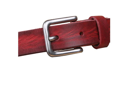 Thin Belts for Women Unisex Genuine Leather Belt Female Metal Pin Buckle Belt