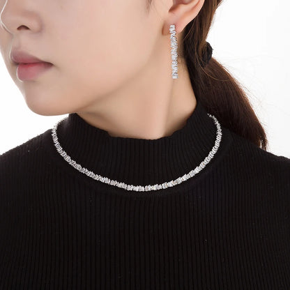 Fashion Irregural Paved Cubic Zinconia Costume Jewelry Set For Ladies Trendy Dubai Wedding Bridal Jewelry Sets TZ8014