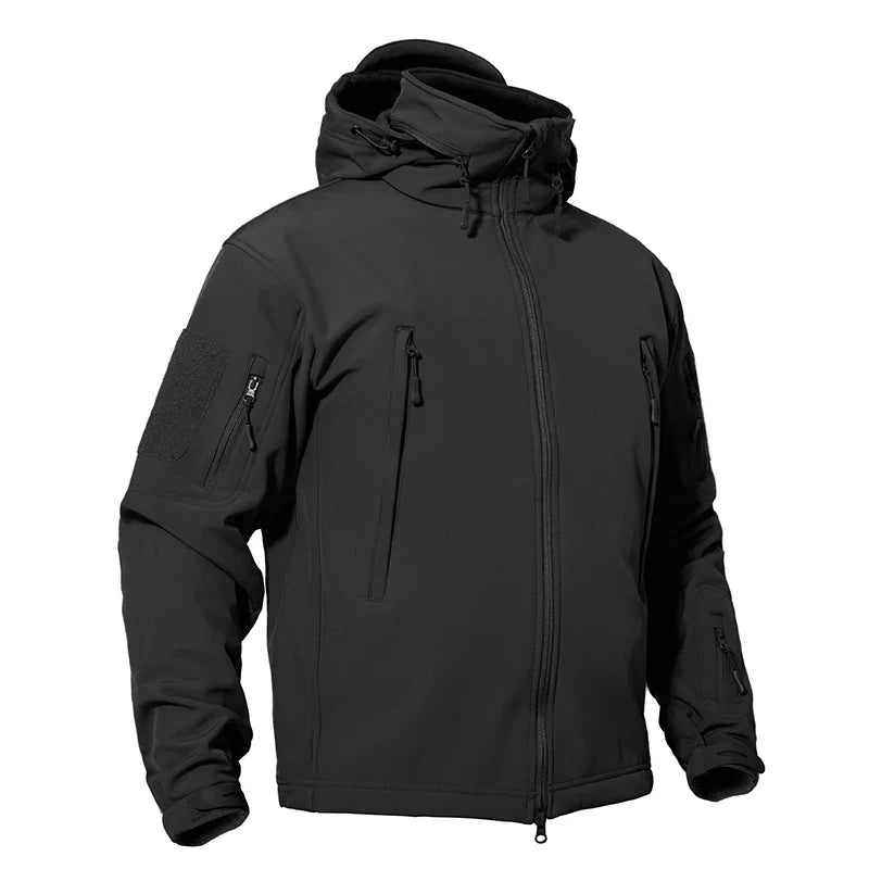 Jaqueta Softshell Masculina de Inverno Corta-vento com Forro de Lã Casaco Impermeável Casacos de Trabalho Jaqueta Corta-vento para Caminhada ao Ar Livre