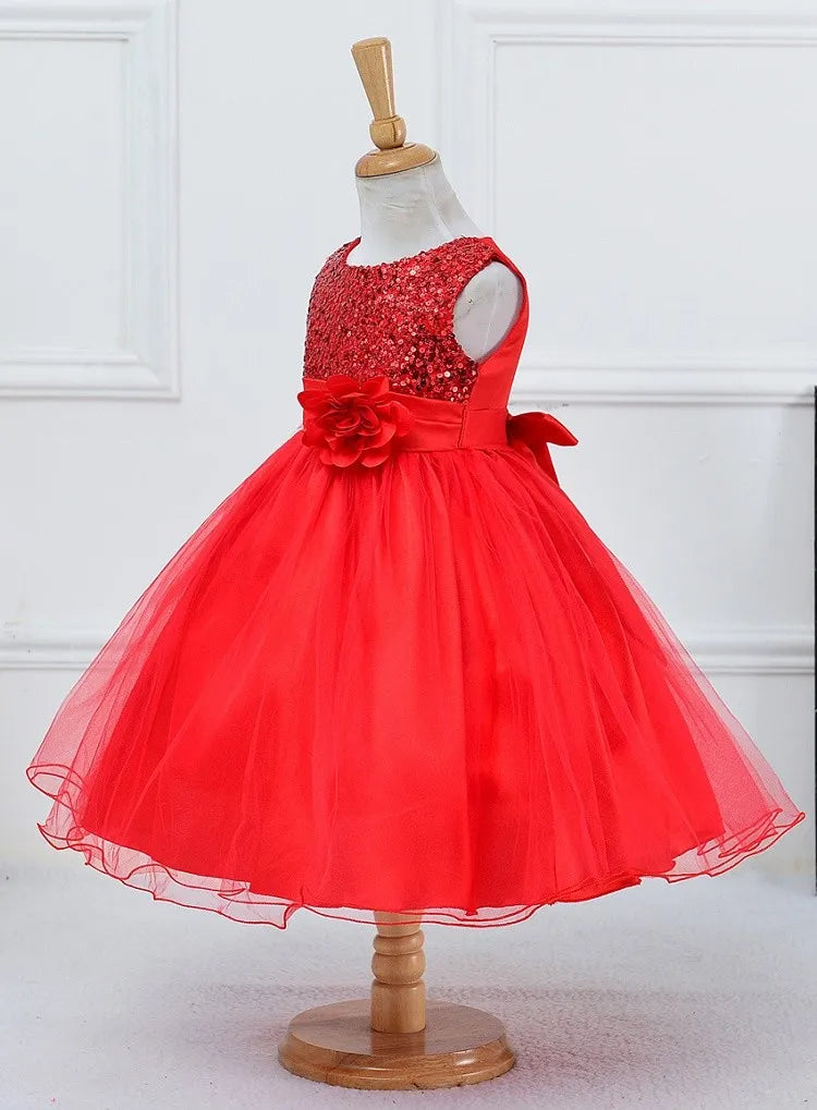 Baby Children Girl Dress NEW Kids Ceremonies Party Summer Princess Wedding Party dress sequins Sleeveless For Girls Clothes