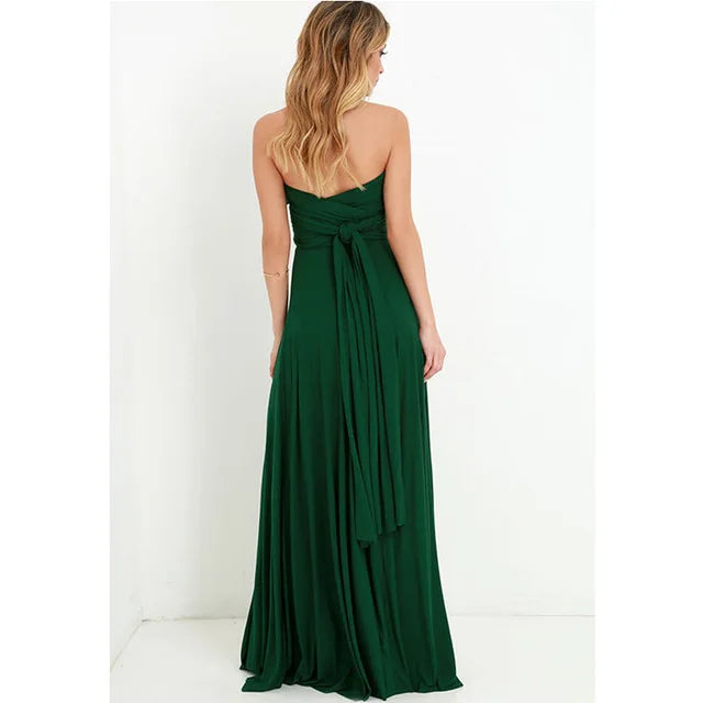 Women Multiway Wrap Convertible Boho Maxi Club Red Dress Bandage Long Dress Party Bridesmaids Infinity Robe Longue Femme
