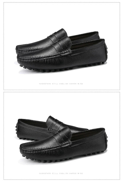 Large Size 49 Men Loafers Soft Moccasins High Quality Spring Autumn Genuine Leather Shoes Men Warm Flats Driving Shoes