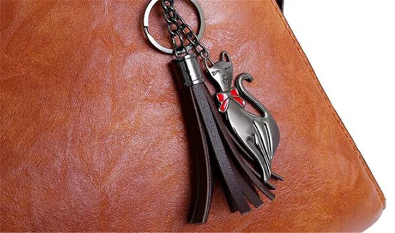 Bolsa Com Tassel Composto Feminina Bolsa De Couro De Luxo Bolsas De Marcas Famosas Designer Bolsa De Ombro Feminina Com Alça Superior 4 Peças/Conjunto