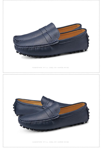 Large Size 49 Men Loafers Soft Moccasins High Quality Spring Autumn Genuine Leather Shoes Men Warm Flats Driving Shoes