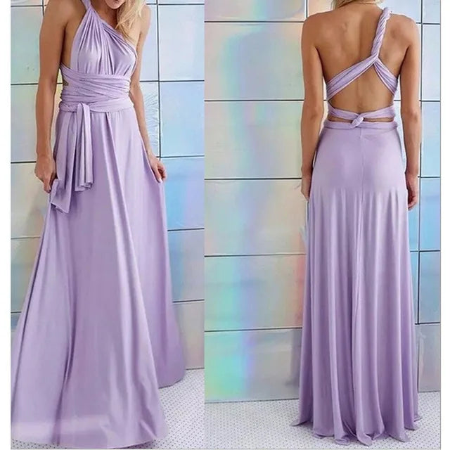 Women Multiway Wrap Convertible Boho Maxi Club Red Dress Bandage Long Dress Party Bridesmaids Infinity Robe Longue Femme