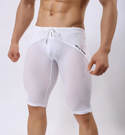 Summer Style Shorts Breathable Mesh Men Tight Beach Shorts Men Multifunction Knee Length Board Shorts Beach Wear