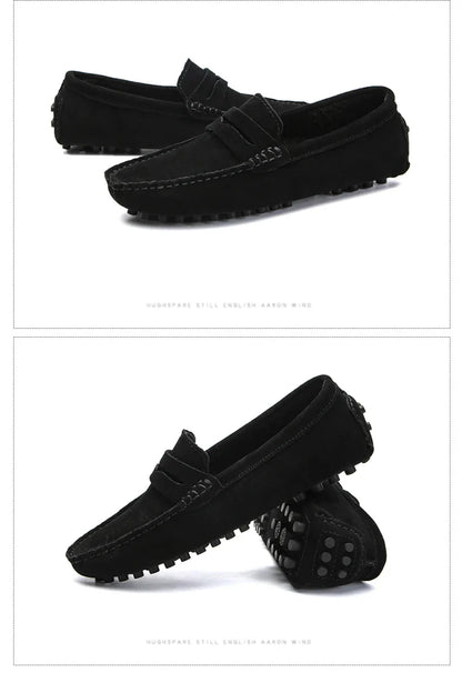 Large Size 49 Men Loafers Soft Moccasins High Quality Spring Autumn Genuine Leather Shoes Men Warm Flats Driving Shoes