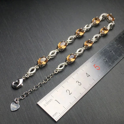 Zultanite Bracelet Sterling 925 Silver Oval Cut 5*7mm Created Sultanite Color Chance Fine Jewelry for Women Wedding Party Gift