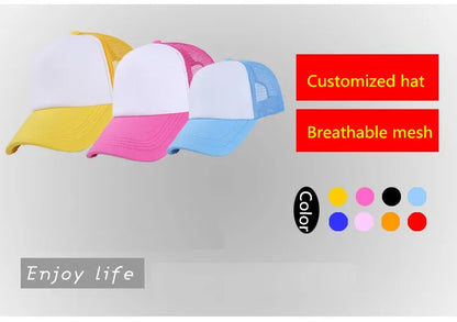 50 Color Unisex SummerTrucker Hat For Adult Net Baseball Cap Men Women Polyester Blank Mesh Adjustable Sun Hat Visor