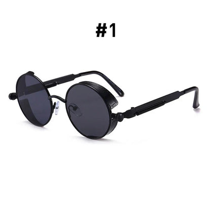 Vintage Steampunk Red Sunglasses Men Round Punk Alloy Metal Retro Sun Glasses Women 2026 Goggles Gothic Style Shades