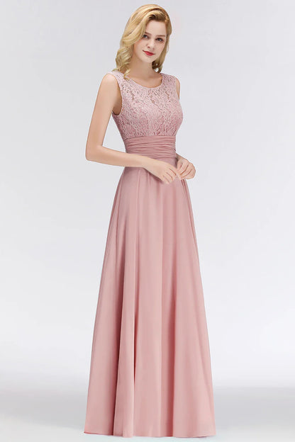 Chiffon Lace Long Evening Dresses For Women 2023 Dusty Pink Sexy V Back Formal Party Prom Gowns With Sashes Vestido De Fiesta