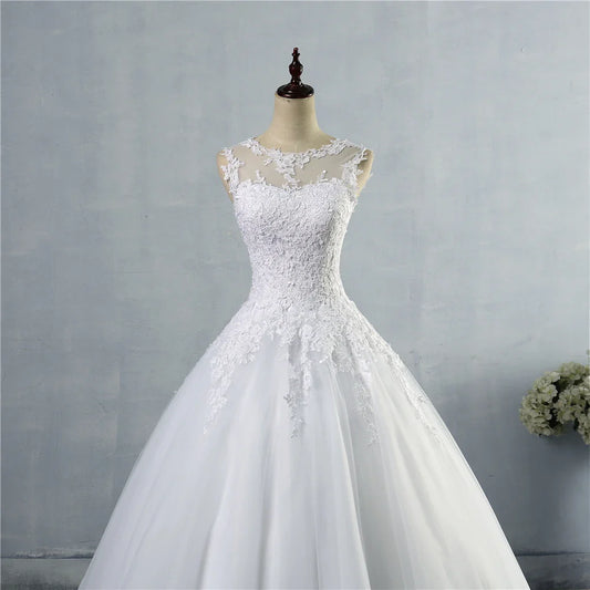 Customized Lace White Ivory Gown Lace Up Back Croset Wedding Dresses 2025 For Bride Plus Size Maxi Customer Made 2-26W