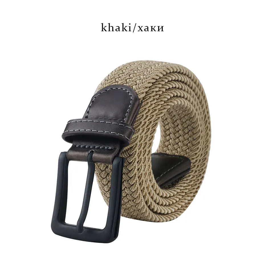 Canvas Belts for Men Fashion Metal Pin Buckle Military Tactical Strap Male Elastic Belt for Pants Jeans