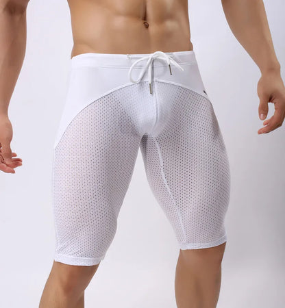 Summer Style Shorts Breathable Mesh Men Tight Beach Shorts Men Multifunction Knee Length Board Shorts Beach Wear