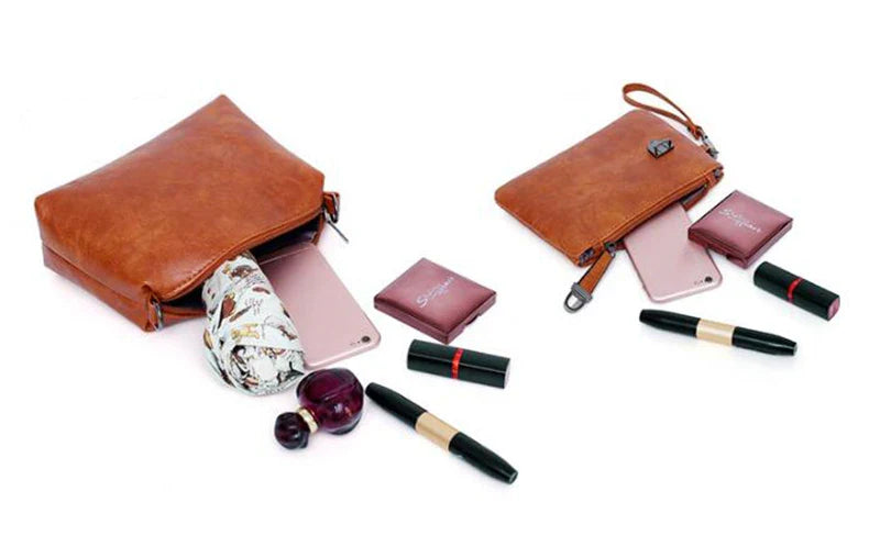 Bolsa Com Tassel Composto Feminina Bolsa De Couro De Luxo Bolsas De Marcas Famosas Designer Bolsa De Ombro Feminina Com Alça Superior 4 Peças/Conjunto
