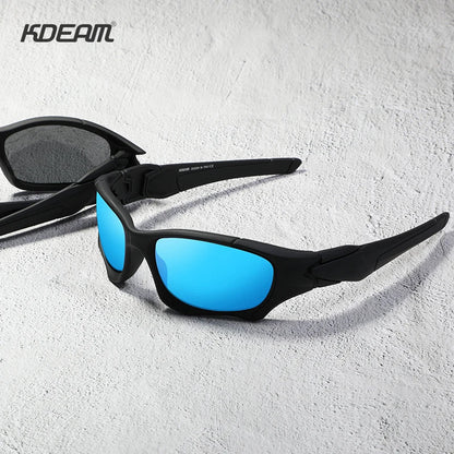 Outdoor Sports Polarized Sunglasses Men Curve Cutting Frame Stress-Resistant Lens Shield Sun Glasses Women KD0623