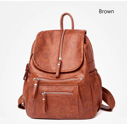 Women High Quality Leather Backpacks Vintage Female Shoulder Bag Sac a Dos Travel Ladies Bagpack Mochilas School Bags For Girls