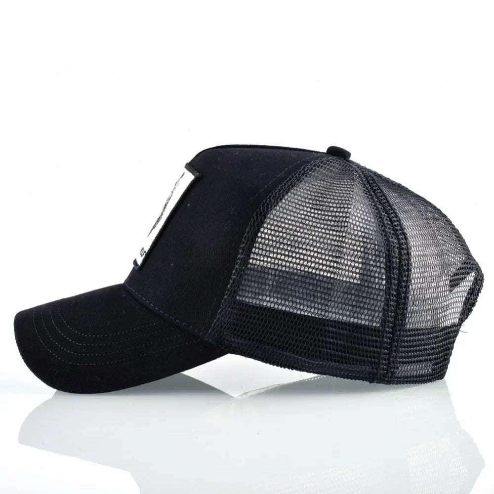 Trucker Cap Men's Breathable Mesh Baseball Caps For Women Outdoor Casual Baseball Hat With Wolf Embroidery Patch