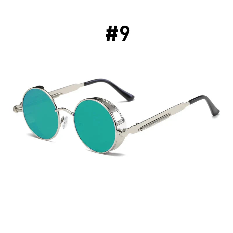 Vintage Steampunk Red Sunglasses Men Round Punk Alloy Metal Retro Sun Glasses Women 2026 Goggles Gothic Style Shades