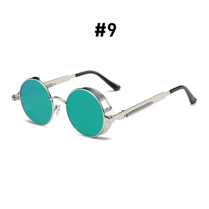 Vintage Steampunk Red Sunglasses Men Round Punk Alloy Metal Retro Sun Glasses Women 2026 Goggles Gothic Style Shades