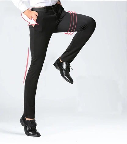 Men's Spring Autumn New Fashion Business Casual Long Pants Suit Pants Male Elastic Straight Formal Trousers Plus Big Size 28-40