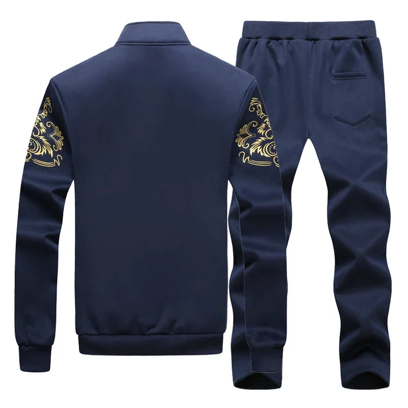 Men Set Large Size 6XL 7XL 8XL 9XL Fashion 2025 Autumn Winter Homme Suit Sweatshirt Sweatpants Men's Set Male Tracksuit Jacket