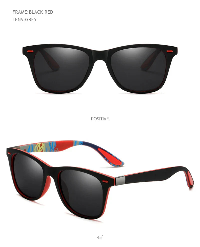 Polarized Sunglasses Men Women Classic Square Plastic Driving Sun Glasses Male Fashion Black Travelling Shades UV400