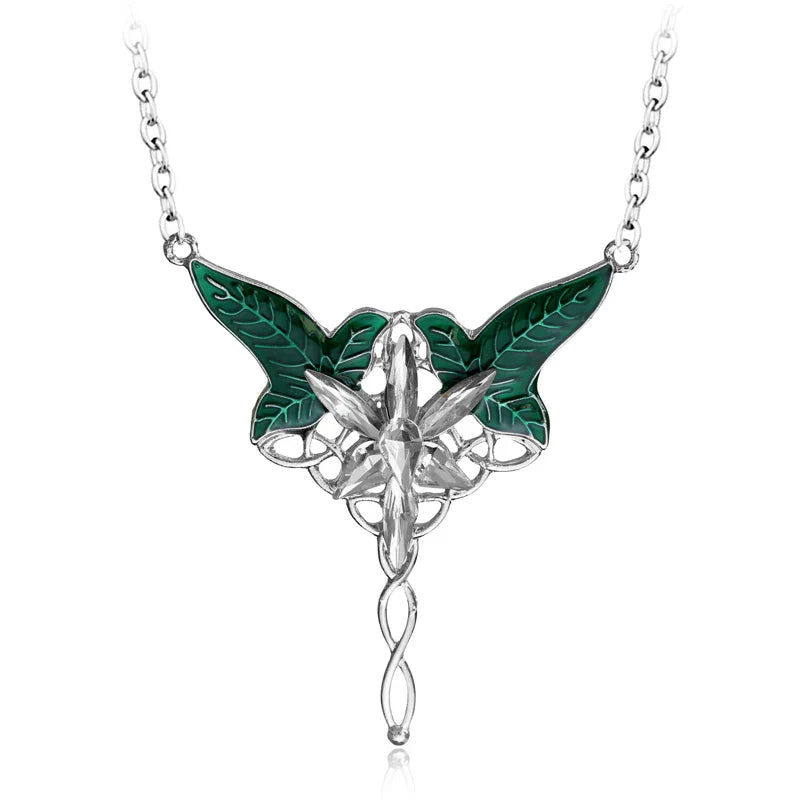 Lord Rings Arwen Evenstar Necklace The Elves Princess Fashion Crystal Cubic Zirconia Stone Pendant For Women Wedding Gifts