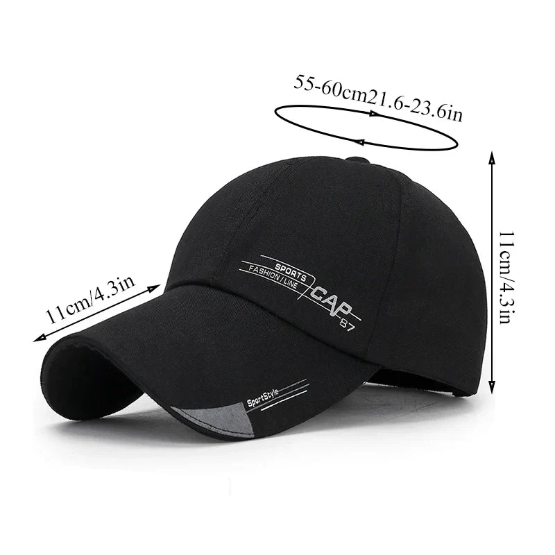 2024 Sports Cap Mens Hat For Fish Outdoor Fashion Line Baseball Cap Long Visor Brim Shade Snapback Sun Hat Bone Gorras Casquette