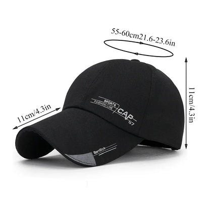 2024 Sports Cap Mens Hat For Fish Outdoor Fashion Line Baseball Cap Long Visor Brim Shade Snapback Sun Hat Bone Gorras Casquette