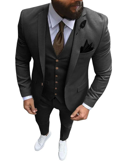 Ternos Masculinos de Baile Smoking Slim Fit 3 Peças Ternos de Casamento para Noivos